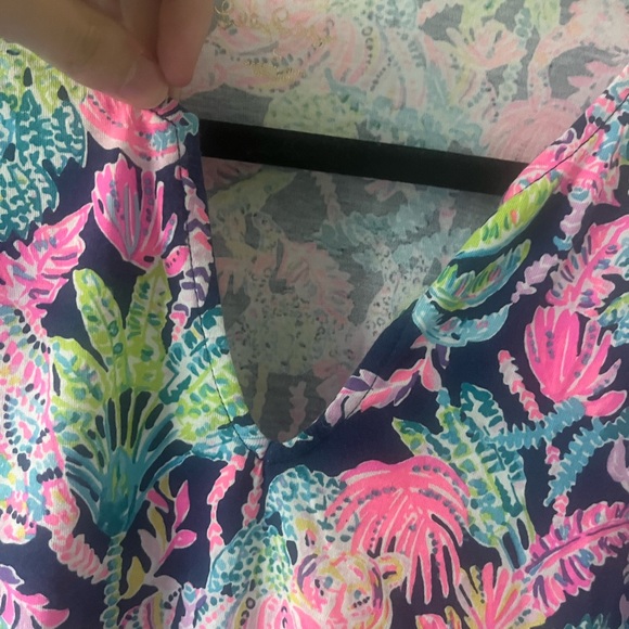 Lilly Pulitzer Ruffle Sleeve Peplum Top Tropical Print - Picture 2 of 6